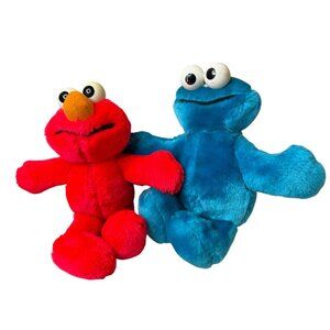 Vintage Tyco 1995 Jim Henson Plush Elmo & Cookie Monster 8"